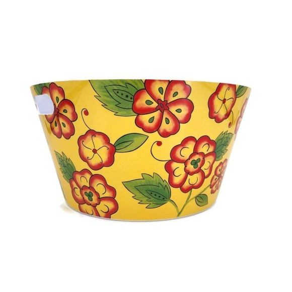 Temp-tations Melamine Yellow Poppy Passion Patio Serving Set Plates Bowls Tray - Picture 2 of 11